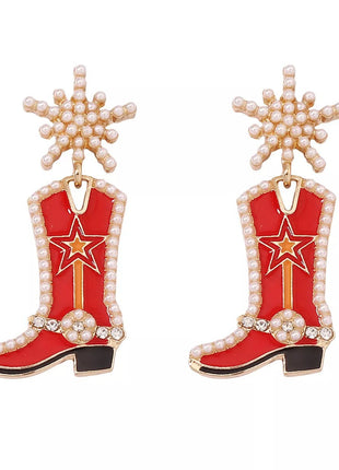 Cowgirl Boot Dangle Earrings - MimiStylez