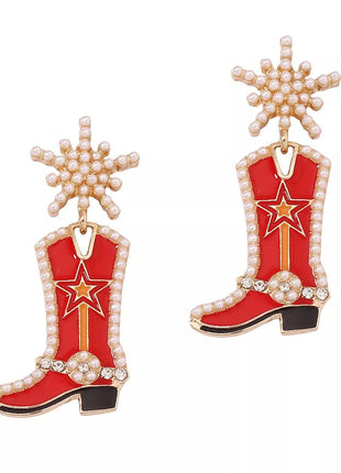Cowgirl Boot Dangle Earrings - MimiStylez