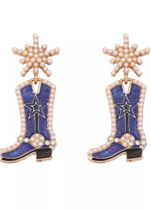Cowgirl Boot Dangle Earrings - MimiStylez