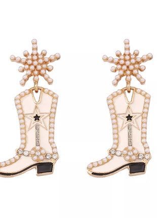 Cowgirl Boot Dangle Earrings - MimiStylez