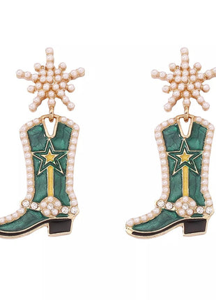 Cowgirl Boot Dangle Earrings - MimiStylez