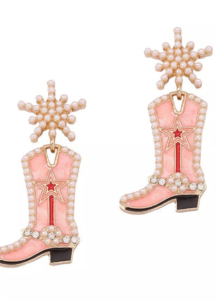 Cowgirl Boot Dangle Earrings - MimiStylez