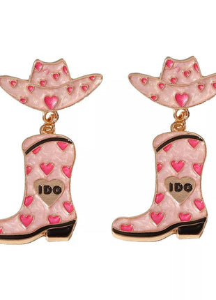Cowgirl Hat and Boot Dangle Earrings - MimiStylez