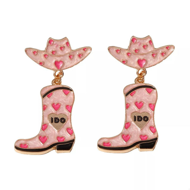 Cowgirl Hat and Boot Dangle Earrings - MimiStylez