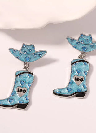 Cowgirl Hat and Boot Dangle Earrings - MimiStylez
