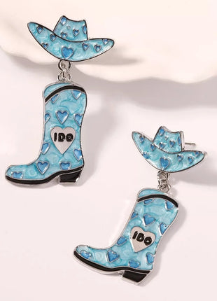 Cowgirl Hat and Boot Dangle Earrings - MimiStylez