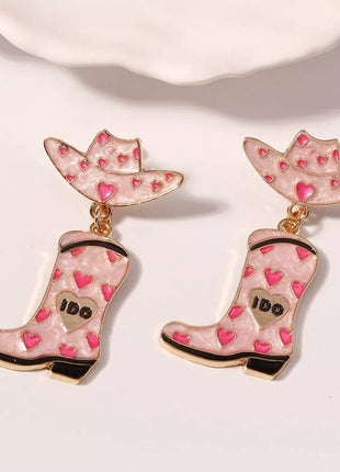 Cowgirl Hat and Boot Dangle Earrings - MimiStylez