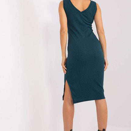 Two-Piece Casual Set with Heart Neckline Blouse and Midi Dress - MimiStylez