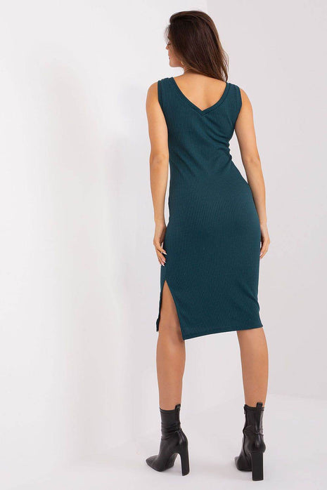 Two-Piece Casual Set with Heart Neckline Blouse and Midi Dress - MimiStylez