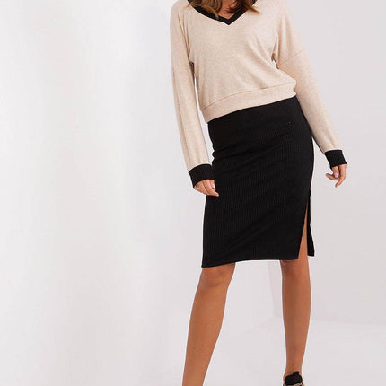 Two-Piece Casual Set with Heart Neckline Blouse and Midi Dress - MimiStylez
