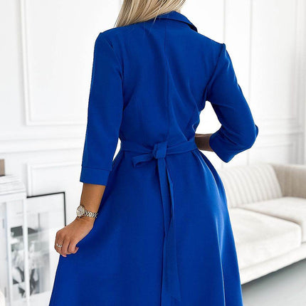 Flared Shirt Dress in Soft, Stretch-Blend Fabric - MimiStylez