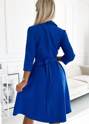 Flared Shirt Dress in Soft, Stretch-Blend Fabric - MimiStylez