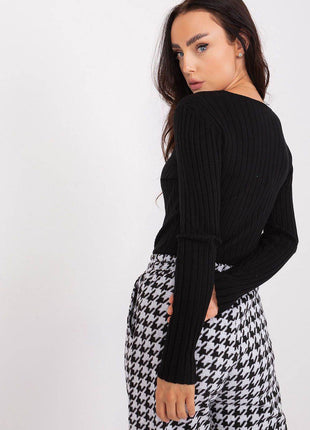 Ribbed Viscose V-Neck Sweater - MimiStylez