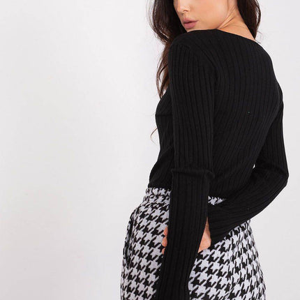 Ribbed Viscose V-Neck Sweater - MimiStylez