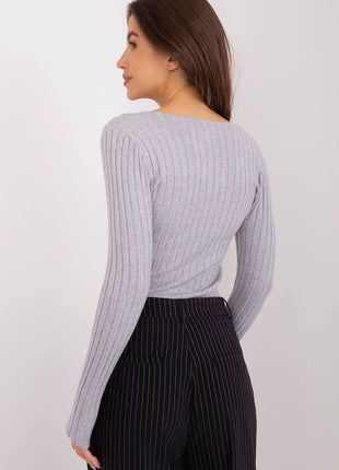 Ribbed Viscose V-Neck Sweater - MimiStylez