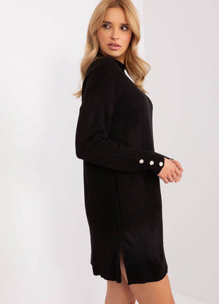 Oversized Long Sleeve Ribbed Knit Dress - MimiStylez