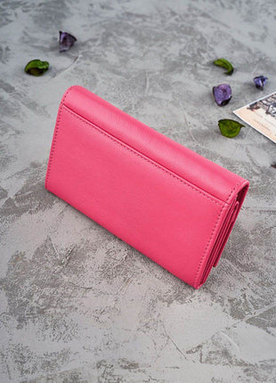 RFID Floral Leather Wallet – Medium Size with 7 Card Slots & Zipper Pocket - MimiStylez