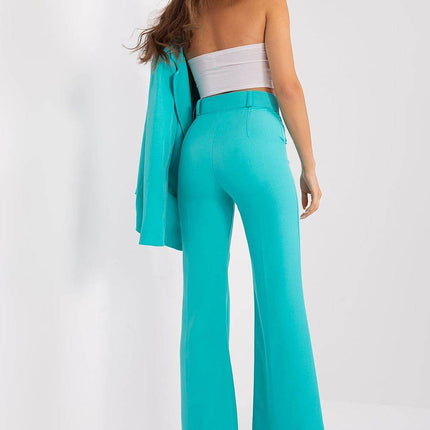 Women's Elegant Flared Pants – High Waist, Belted, with Slip Pockets - MimiStylez