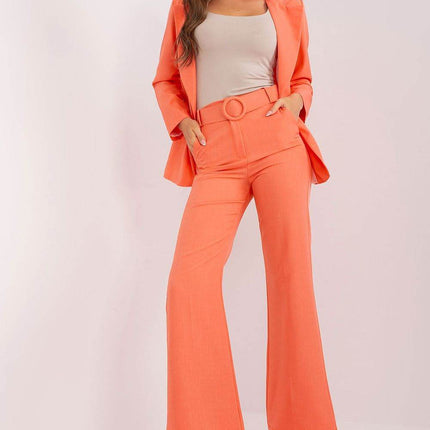 Women's Elegant Flared Pants – High Waist, Belted, with Slip Pockets - MimiStylez