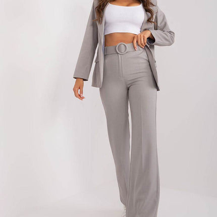 Women's Elegant Flared Pants – High Waist, Belted, with Slip Pockets - MimiStylez