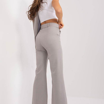 Women's Elegant Flared Pants – High Waist, Belted, with Slip Pockets - MimiStylez