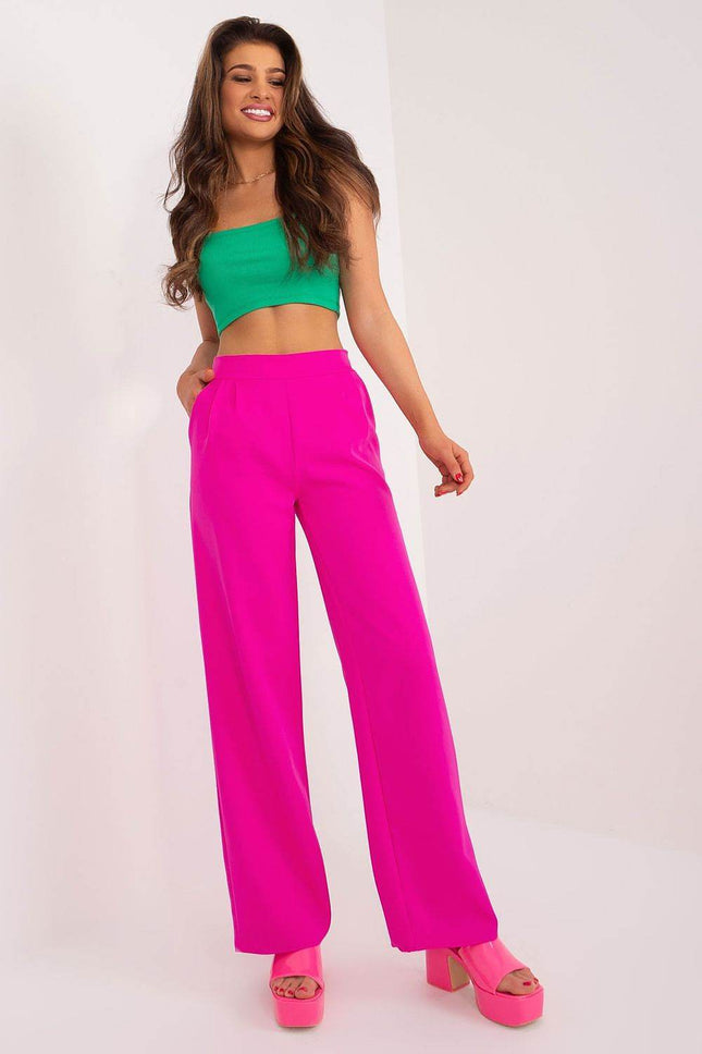 Women’s Elegant High-Waist Unbuttoned Pants – Classic Straight Leg, Side Pockets - MimiStylez