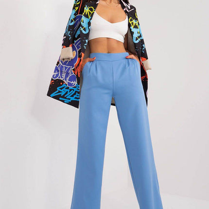 Women’s Elegant High-Waist Unbuttoned Pants – Classic Straight Leg, Side Pockets - MimiStylez