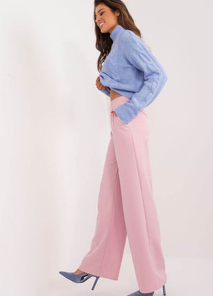 Women’s Elegant High-Waist Unbuttoned Pants – Classic Straight Leg, Side Pockets - MimiStylez