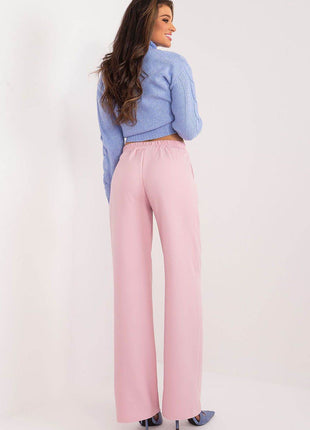 Women’s Elegant High-Waist Unbuttoned Pants – Classic Straight Leg, Side Pockets - MimiStylez