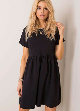 Cotton Flared Everyday Dress with Short Sleeves - MimiStylez