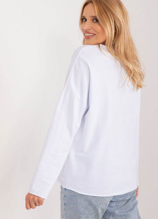 Cotton Casual Blouse with Floral Front & Heart Neckline - MimiStylez