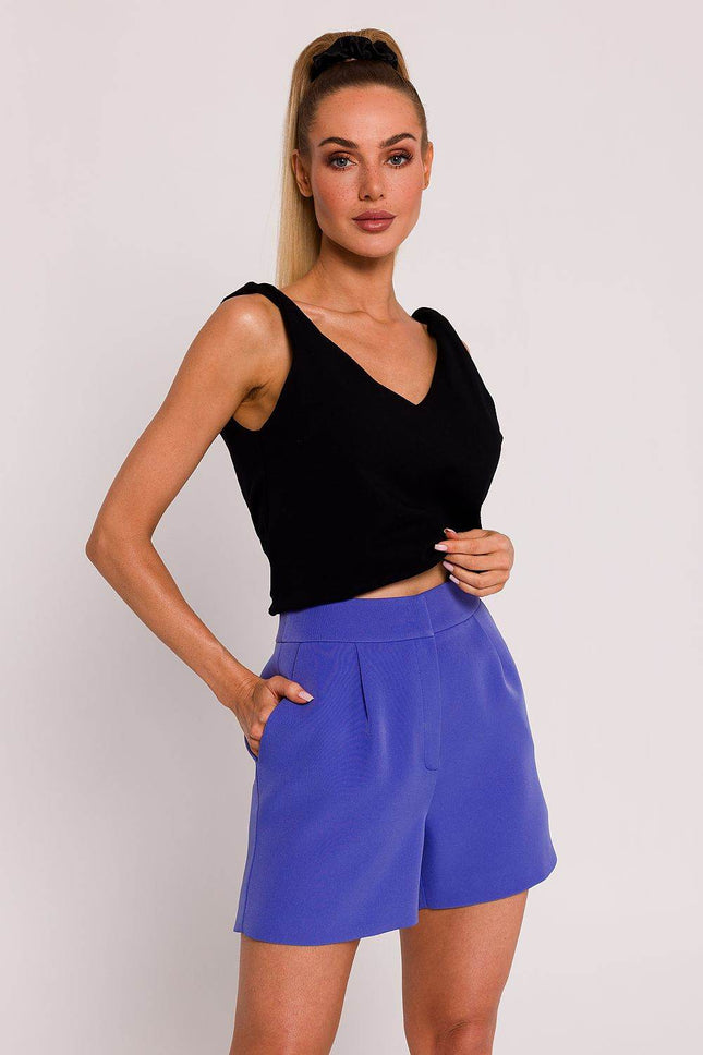 Padded Summer Shorts with Side Pockets and Waistband Tabs - MimiStylez