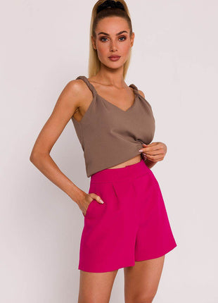 Padded Summer Shorts with Side Pockets and Waistband Tabs - MimiStylez