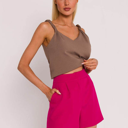 Padded Summer Shorts with Side Pockets and Waistband Tabs - MimiStylez