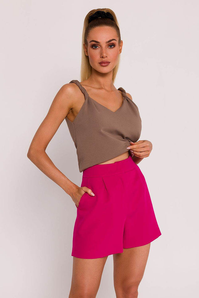 Padded Summer Shorts with Side Pockets and Waistband Tabs - MimiStylez