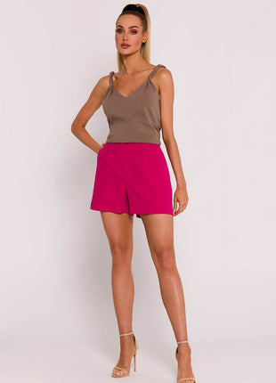 Padded Summer Shorts with Side Pockets and Waistband Tabs - MimiStylez