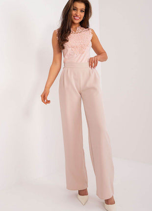 Women’s Elegant High-Waist Unbuttoned Pants – Classic Straight Leg, Side Pockets - MimiStylez