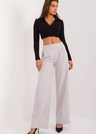 Women’s Elegant High-Waist Unbuttoned Pants – Classic Straight Leg, Side Pockets - MimiStylez