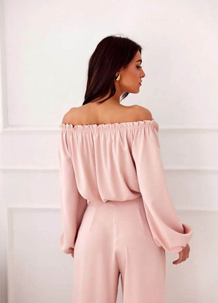 Satin Spanish Blouse with Rose Detail & Comfortable Elastic Fit - MimiStylez