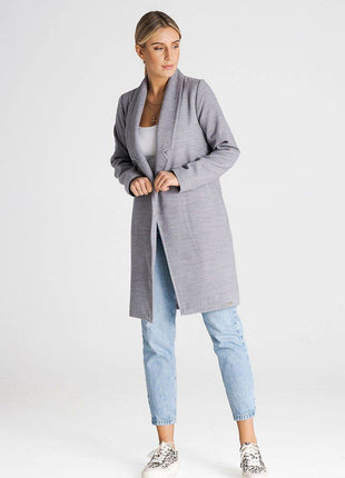 Versatile Open-Front Coat with Large Lined Collar & Optional Belt – Side Pockets - MimiStylez