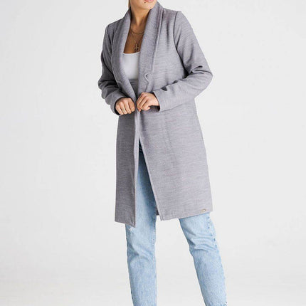 Versatile Open-Front Coat with Large Lined Collar & Optional Belt – Side Pockets - MimiStylez