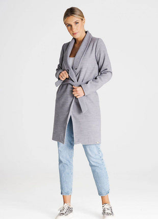Versatile Open-Front Coat with Large Lined Collar & Optional Belt – Side Pockets - MimiStylez