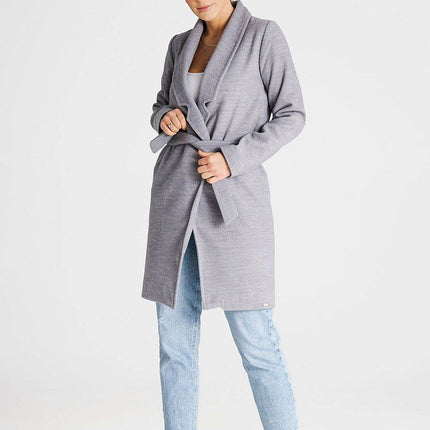 Versatile Open-Front Coat with Large Lined Collar & Optional Belt – Side Pockets - MimiStylez
