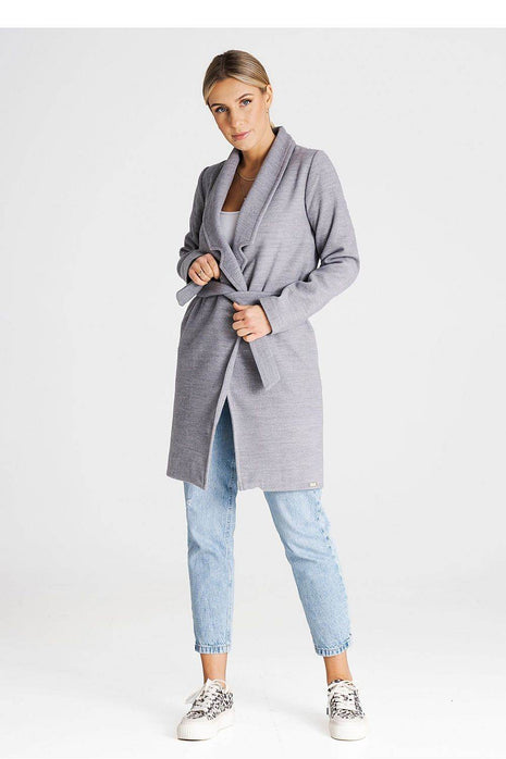 Versatile Open-Front Coat with Large Lined Collar & Optional Belt – Side Pockets - MimiStylez