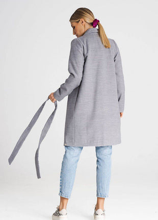 Versatile Open-Front Coat with Large Lined Collar & Optional Belt – Side Pockets - MimiStylez