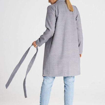Versatile Open-Front Coat with Large Lined Collar & Optional Belt – Side Pockets - MimiStylez