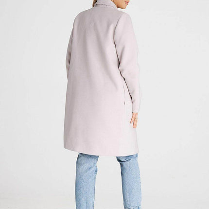 Versatile Open-Front Coat with Large Lined Collar & Optional Belt – Side Pockets - MimiStylez