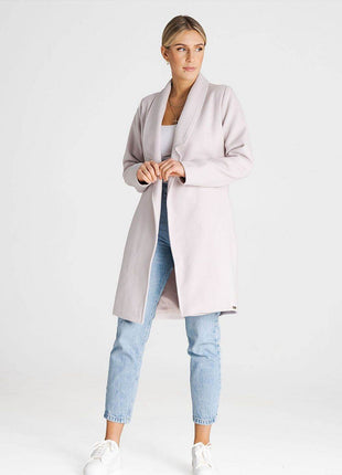 Versatile Open-Front Coat with Large Lined Collar & Optional Belt – Side Pockets - MimiStylez