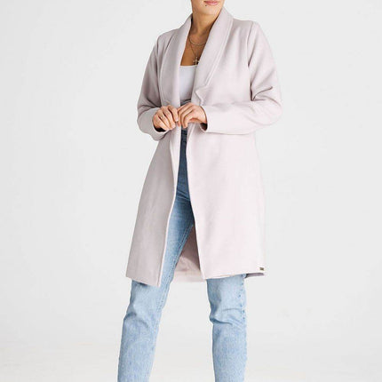 Versatile Open-Front Coat with Large Lined Collar & Optional Belt – Side Pockets - MimiStylez