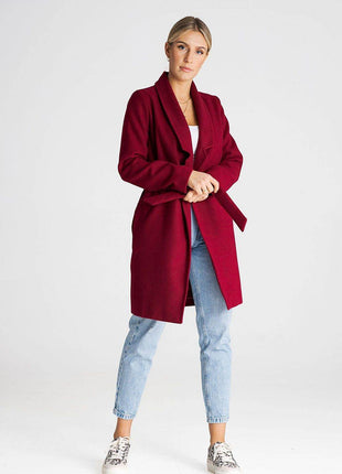 Versatile Open-Front Coat with Large Lined Collar & Optional Belt – Side Pockets - MimiStylez
